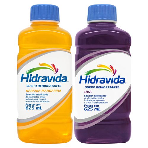 2 Pack de Suero Hidravida Sabor Uva Naranja - 1250ml