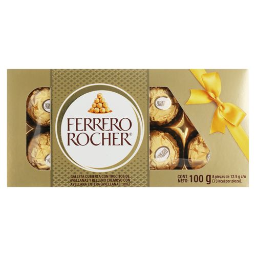 Chocolate Ferrer Rocher T8 de avellanas  y relleno cremoso- 100gr