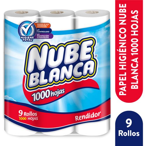 Papel Higiénico Nube Blanca 1000H 9R