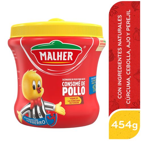 Sazonador Malher Consomé De Pollo Bote - 454g