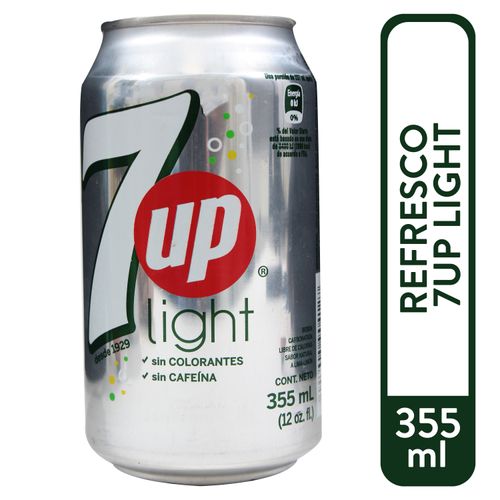 Bebida gaseosa 7UP light en lata sin cafeína - 355 ml