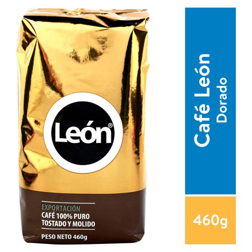 Café  León 100% Puro Tostado Y Molido Dorado De Exportacion - 460 g