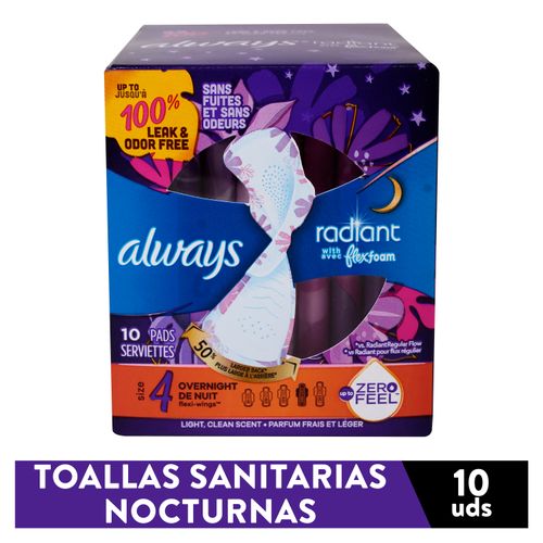 Toallas Always Infinity FlexFoam Con Alas - 10Uds