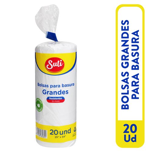 Bolsa Para Basura Marca Suli Grande Color Blanca - 20 Unidades