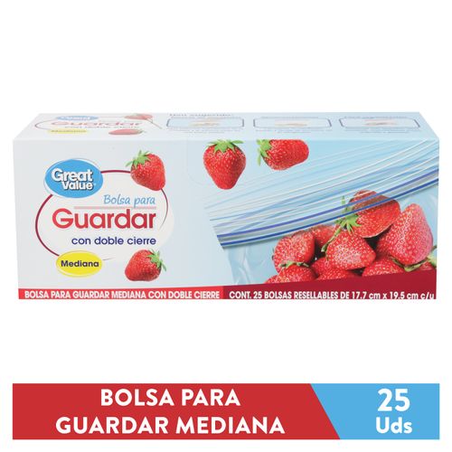Bolsa Great Value Alime Almacena 25ea