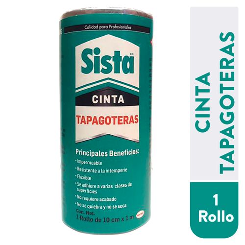 Cinta Tapagoteras Marca Sista Tipo Blister Rollo de 10 Centimetros Por 1 Metro