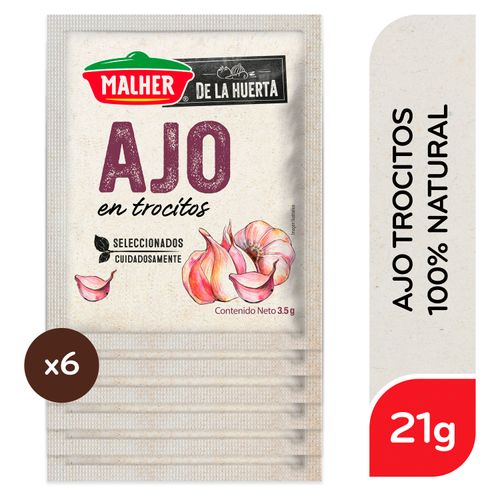 Condimento Malher Ajo En Trocitos 6 Pack -  3.5g