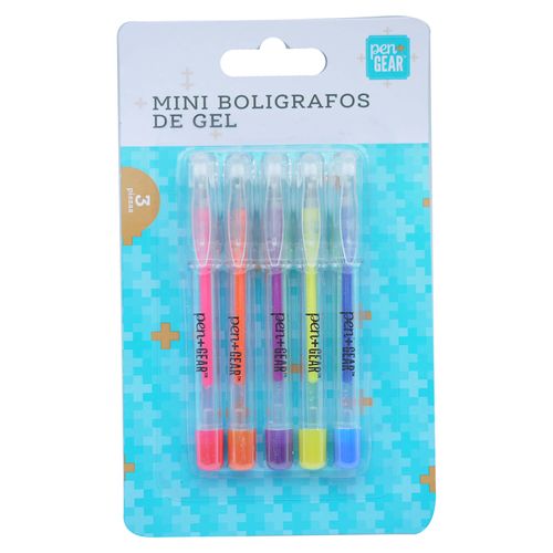 Mini Lapiceros Gel  Pen + Gear  - 5Piezas