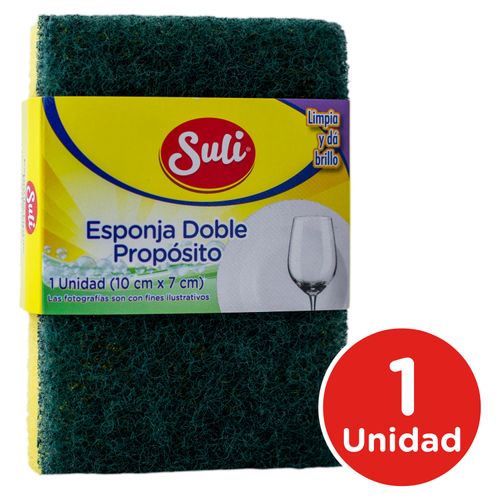 Esponja Lava Platos Doble Uso Marca Suli - 1 Unidad