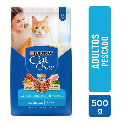 Alimento seco Purina cat chow para gato adulto sabor pescado -500 g