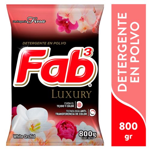 Detergente en Polvo Fab Luxury White - 800 g