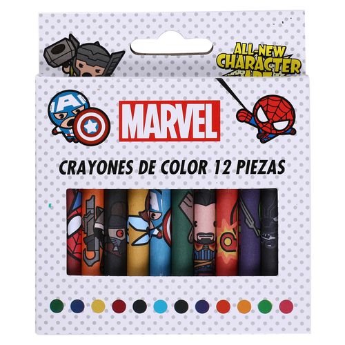 Crayones Pen + Gear marvel colores surtidos - 12 Pzas