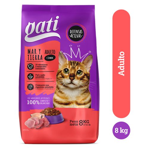 Alimento Para Gato Gati® Mar Y Tierra Adulto, Más De 12 Meses - 8kg