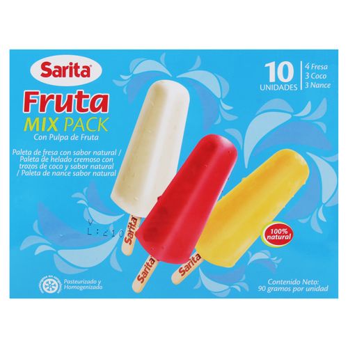 Helado Sarita Palet Fruta 10 pack - 900 g