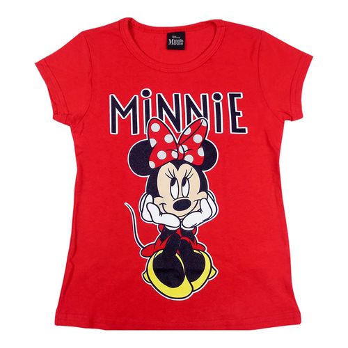 Playera Disney Roja Manga Corta Niñas de 4 a 10 años