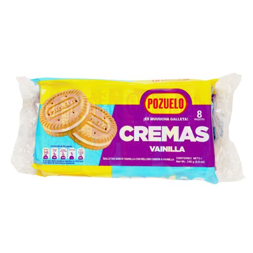 Galleta Cremas Pazuelo Monosabor Vainilla 240 Gr