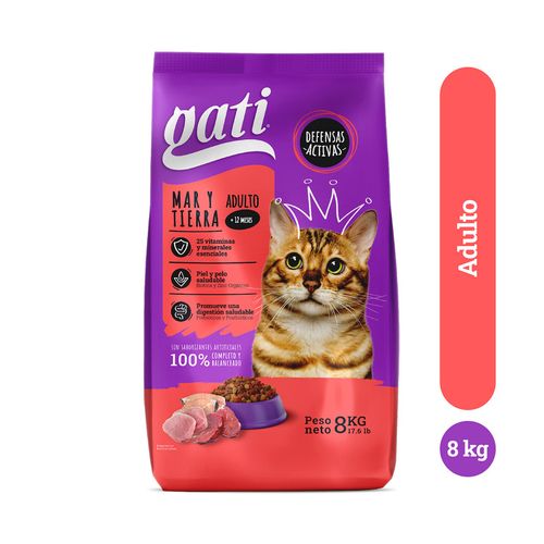 Alimento Para Gato Gati® Mar Y Tierra Adulto, Más De 12 Meses - 8kg