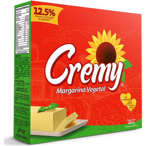 Margarina Vegetal Cremy Roja Vitaminada Barra - 400g