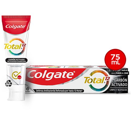 Pasta Dental Colgate Total 12 Carbón Activado -75ml