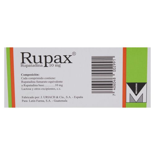 Rupax 10Mg 10 Comprimidos