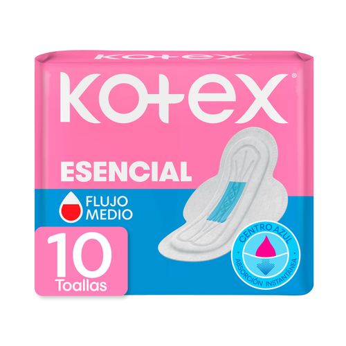 Toallas Femeninas Kotex Esencial Normal Con Alas - 10 uds