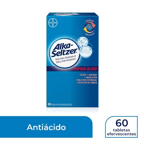 Tabletas Efervescentes Alka Seltzer - 60 Unidades - Precio Indicado por Unidad -