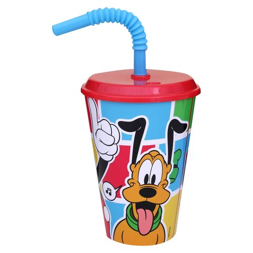 Stor Vaso Con Pajilla 430ml Mickey Mouse