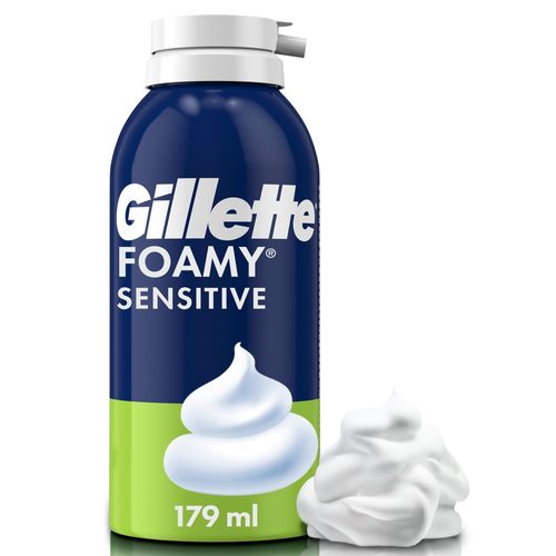 Espuma de Rasuradora Gillette Foamy Sensitive Ideal de Piel Sensible, 179 mL