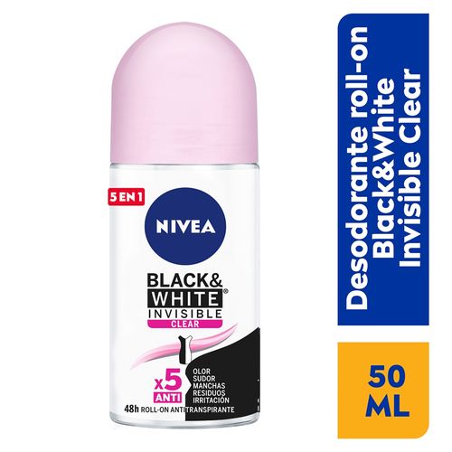 Desodorante Nivea Rollon Black White Clear - 50ml