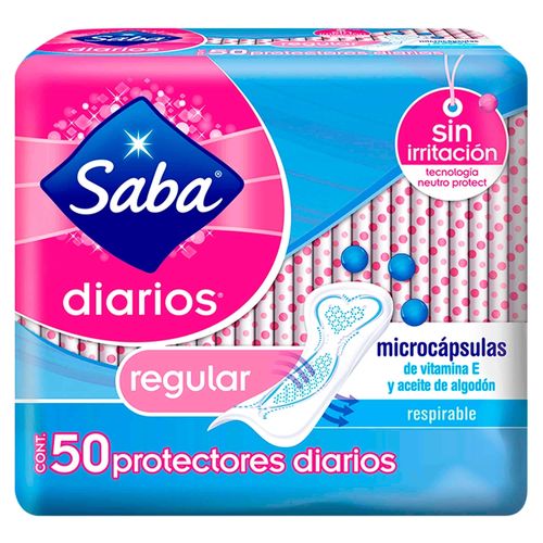 Protectores Saba Diarios Delicate Largos - 50 Unidades