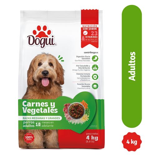 Alimento Dogui para Perro Adulto Sabor Carne Y Vegetales, Razas Medianas Y Grandes - 4 kg