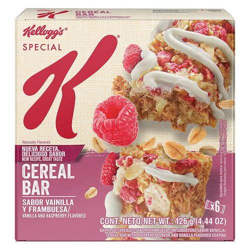 Barras de Cereal Kelloggs Special K Vainilla y Frambuesa - 126 g