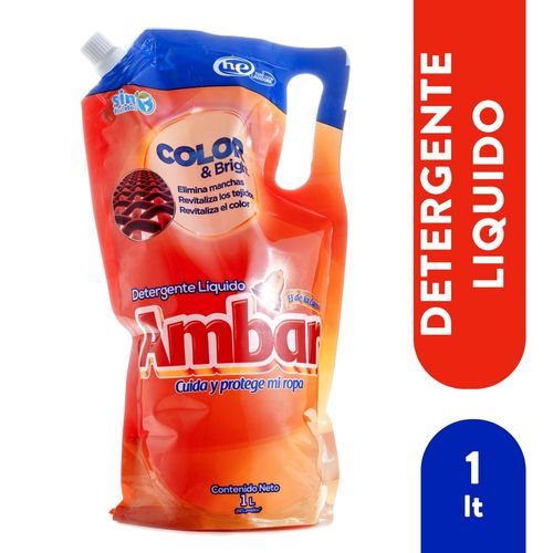 Detergente Liquido Ambar, Color y Bright -1L