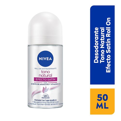 Desodorante Nivea Rollon Aclarado Natural Satin - 50ml