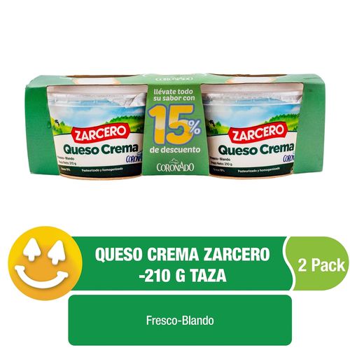 2 Pack Queso Crema Coronado Zarcero - 420Gr