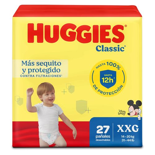 Pañal Huggies Clásico Mega Talla XXG - 28 Uds