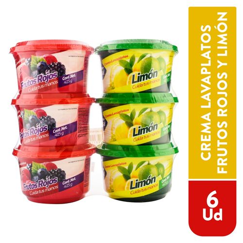 Lavaplatos Supermax  Limon Frut Rojos 6P