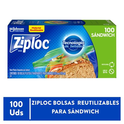 Bolsa Reutilizable Ziploc Para Sándwich - 100 Unidades