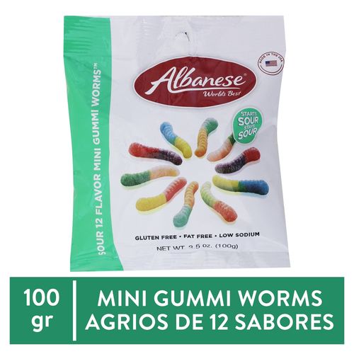 Gomitas 12 Flavor Sour Mini Worms 3 5 Oz