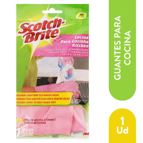 Guantes Scotch Brite Rosa Cocina - 1 Ud
