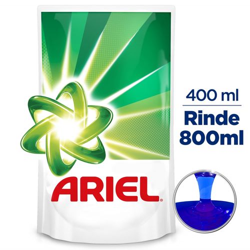 Detergente Líquido Concentrado Ariel Doble Poder Recarga 400 ml