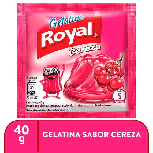 Gelatina En Polvo Royal Sabor Cereza Sobre - 40g