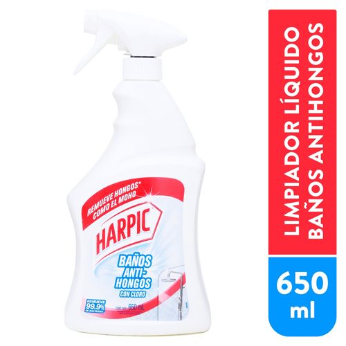 Limpiador De Baño Harpic  Anti-Hongos White & Shine Con Cloro Rociador - 650ml