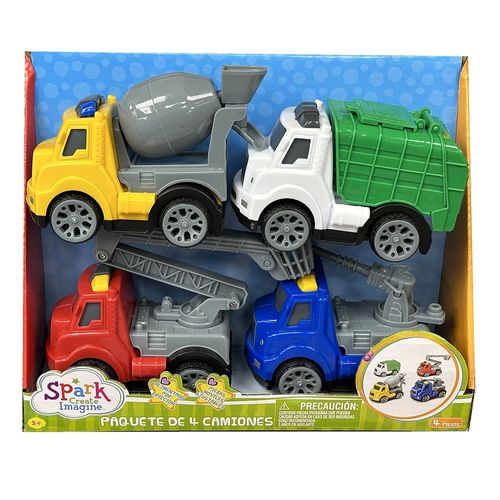 Set juguete Spark utility trucks - 4 uds