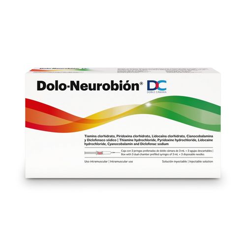 Jeringa Prellenada Dolo-Neurobión DC De Doble Cámara + 1 Aguja Descartable -3 ml