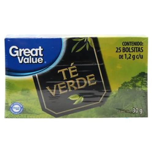 Té Great Value Verde 25 Bolsitas - 30 g