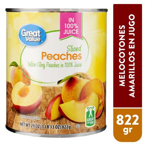 Melocotón Great Value En Rodajas - 822 g