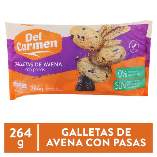 Galleta Del Carmen Avena con Pasas - 264gr