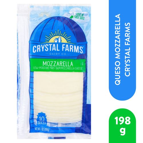 Queso mozzarella Crystal Farms en rebanadas - 198 g