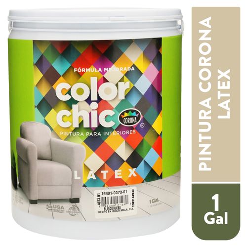 Pintura para Interiores Latex Color Chic Corona Color Blanco Hueso Fórmula Mejorada - 1 galón